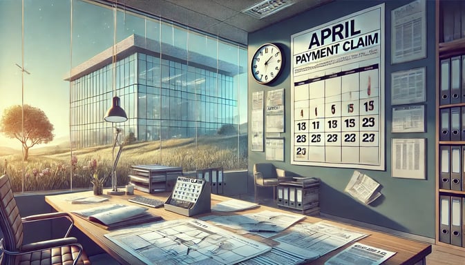 DALL·E 2025-04-17 11.58.13 - A professional, detailed landscape illustration designed for a legal website. The scene shows a modern office building partially empty, with a calenda