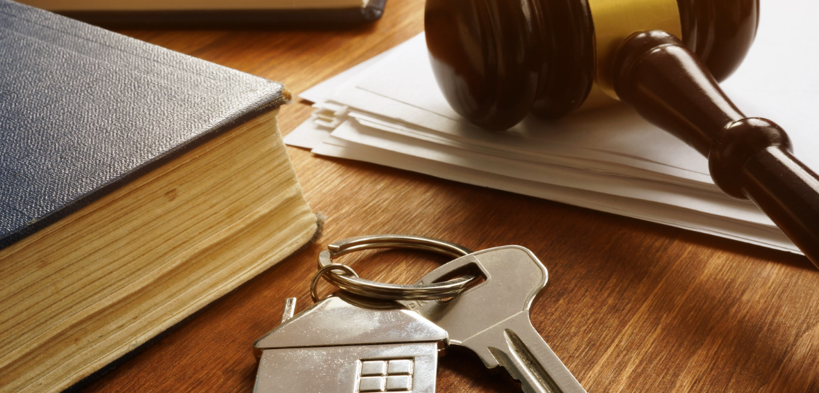 Property law books and house keys